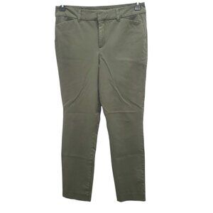 Old Navy‎ Pixie High Rise Never Fade Women's Army Green Stretch Khaki Pants 10